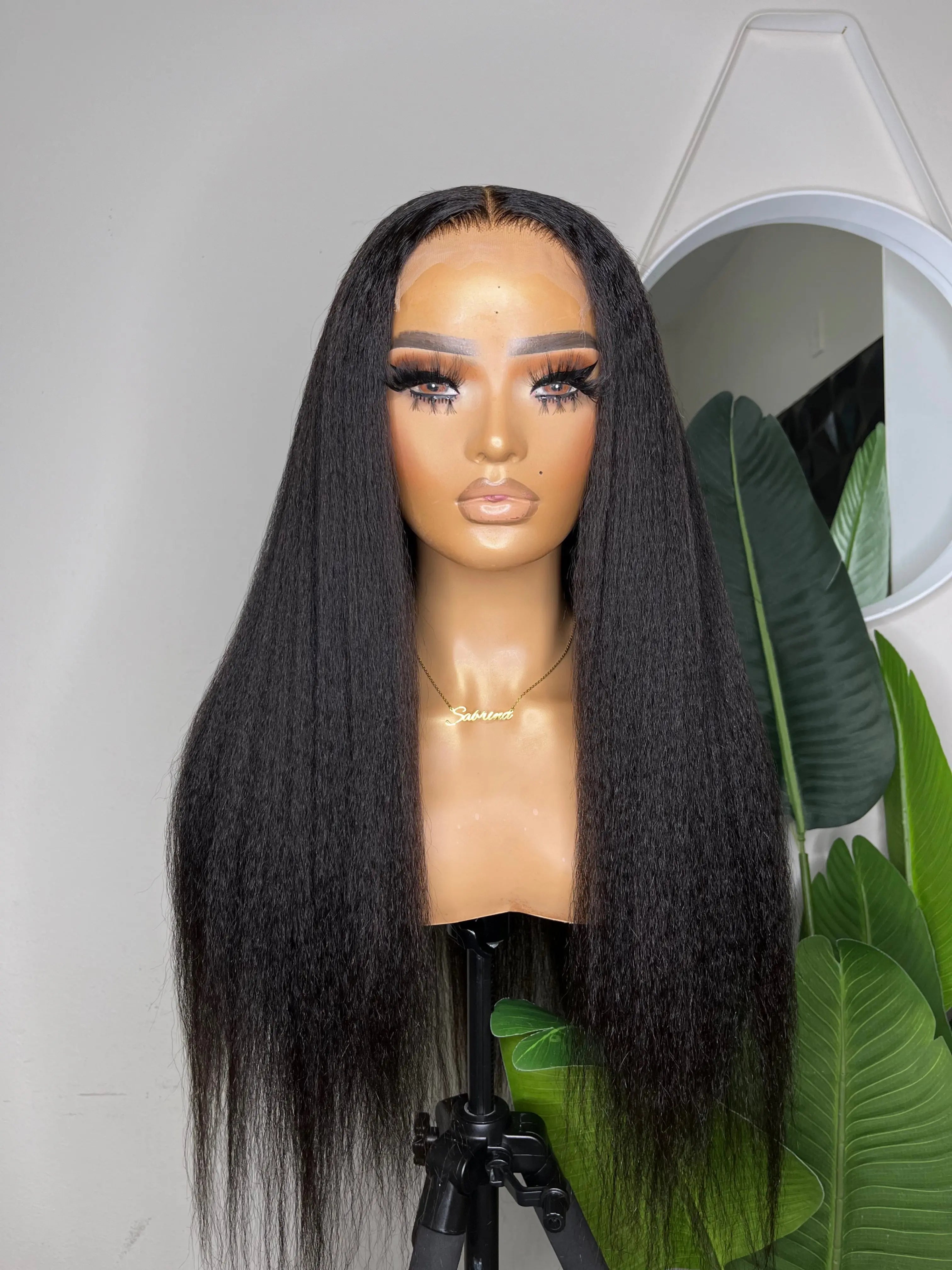 Kinky Straight Closure Wig Polished Crowns